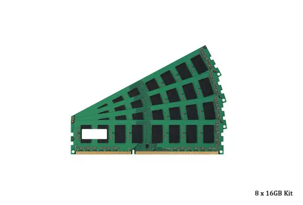 KVR24E17D8K8/128 - Kingston 128GB Kit 8 X 16GB PC4-19200 DDR4-2400Mhz ECC Unbuffered CL17 UDIMM 1.2V Single-Rank Memory
