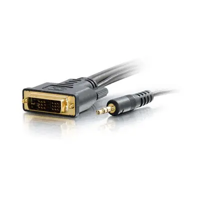 C2G 15ft Pro Series DVI-D + 3.5mm CL2 DVI cable 179.9" (4.57 m) Black