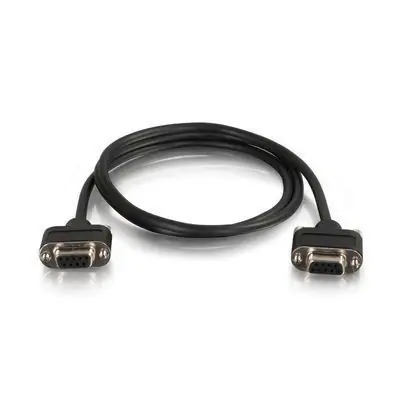 C2G 75ft CMG-Rated DB9 Low Profile serial cable Black 900" (22.9 m)